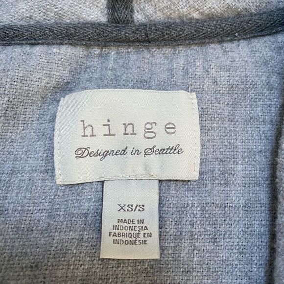 Hinge GrayWide Stripes and Draped Collar Kimono Jacket XS/S - Picture 6 of 9